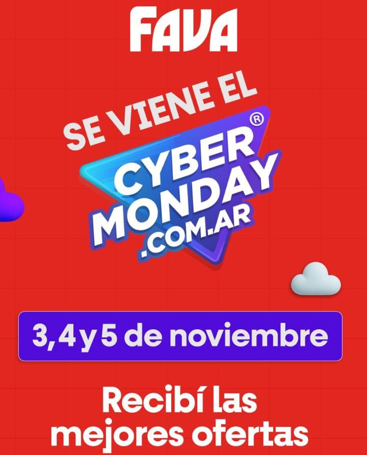 Se viene el Cybermonday en Fava…3, 4 y 5 de Noviembre recibirás las mejores ofertas