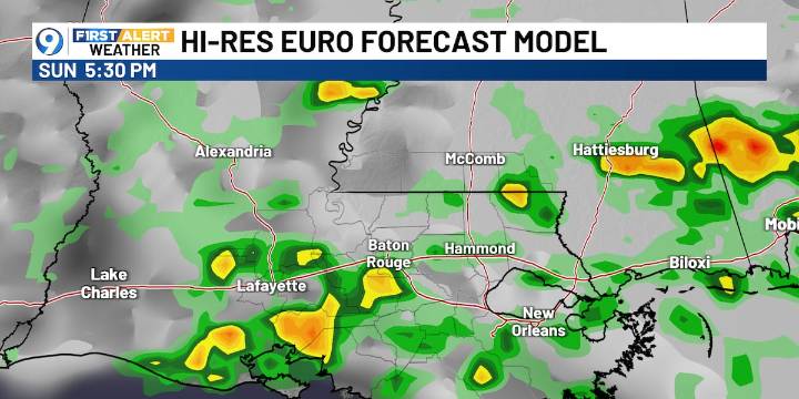 Weather forecast for Friday