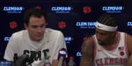Clemson men's basketball player post game following exhibition game against Presbyterian