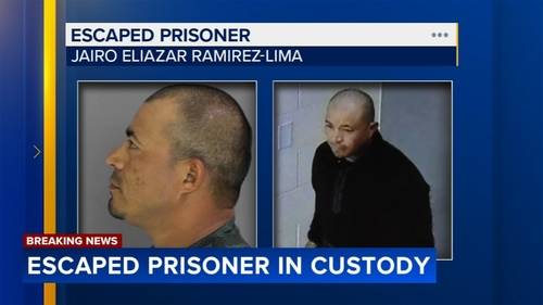 Escapee Jairo Eliazar Ramirez Lima in custody after escaping from police in Chester County, Pennsylvania