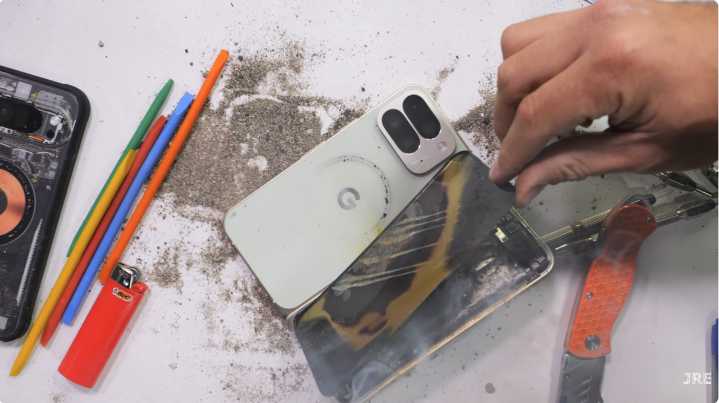 Pixel 10 Pro Fold smokes up and explodes during JRE's durability test