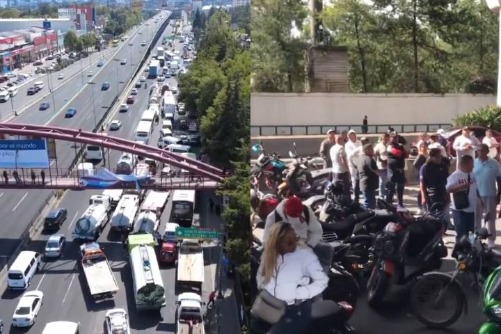 Periférico norte colapsado: detienen caravana de transportistas rumbo a CDMX