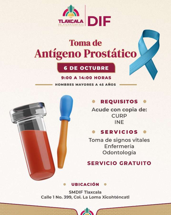 Ayuntamiento de Tlaxcala refuerza la salud del hombre con jornada de detección temprana del cáncer de próstata