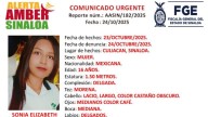 Activan Alerta Amber en Culiacán por la desaparición de Sonia Elizabeth; tiene 16 años