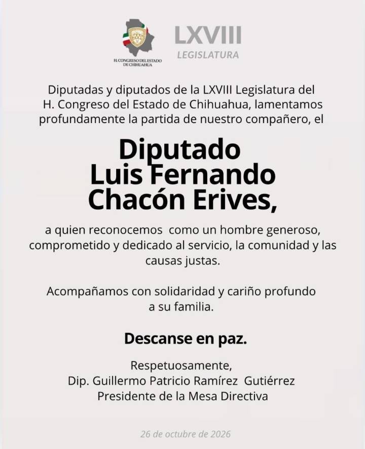 Oficial: Fallece actual diputado local del PRI