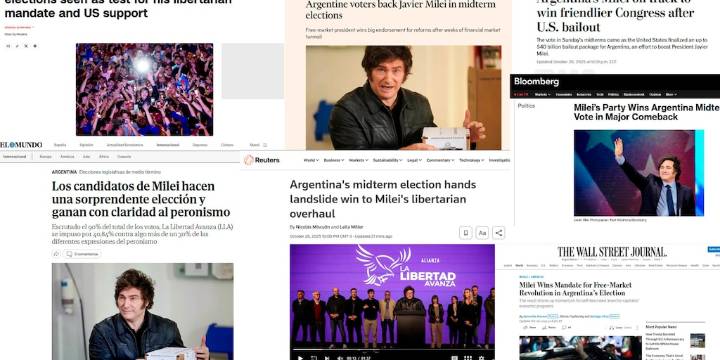 Así reflejaron los principales medios del mundo la victoria del gobierno de Javier Milei en las elecciones legislativas en Argentina