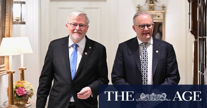 Anthony Albanese defends Kevin Rudd as US ambassador after Trump clash