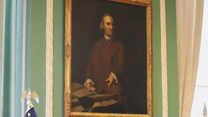 Healey replaces symbolic frame with Sam Adams portrait ahead of America’s 250th