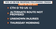 WIS 60 EB/WB west of Sauk City now open following crash