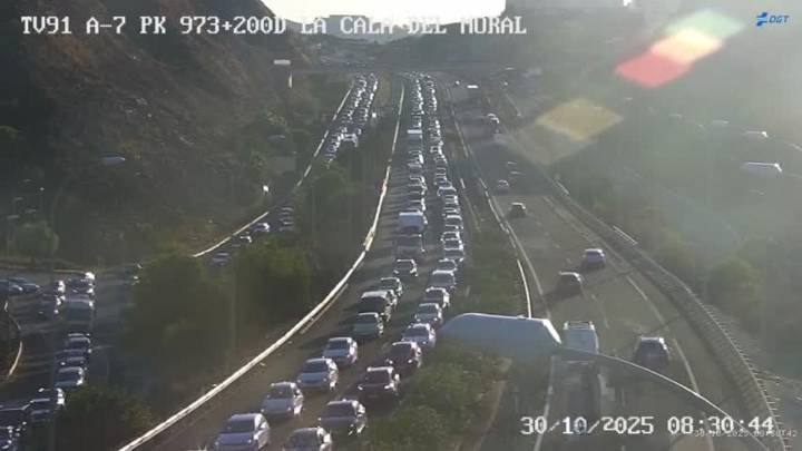 Una retención de 13 kilómetros bloquea los acceso a Málaga desde Rincón