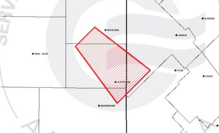 Emiten aviso a corto plazo por tormentas en La Pampa