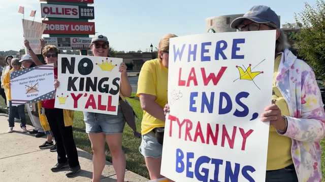 Demonstrators attend 'No Kings' protests across the Greater Cincinnati region