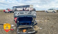 Bomberos asistieron en un vuelco cerca del Paso Internacional Cancha Carrera