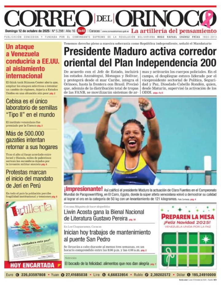 Edición Impresa Correo del Orinoco N° 5.298