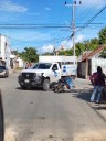 Chofer de purificadora provoca choque con motociclista en la colonia Nuevo Progreso de Chetumal