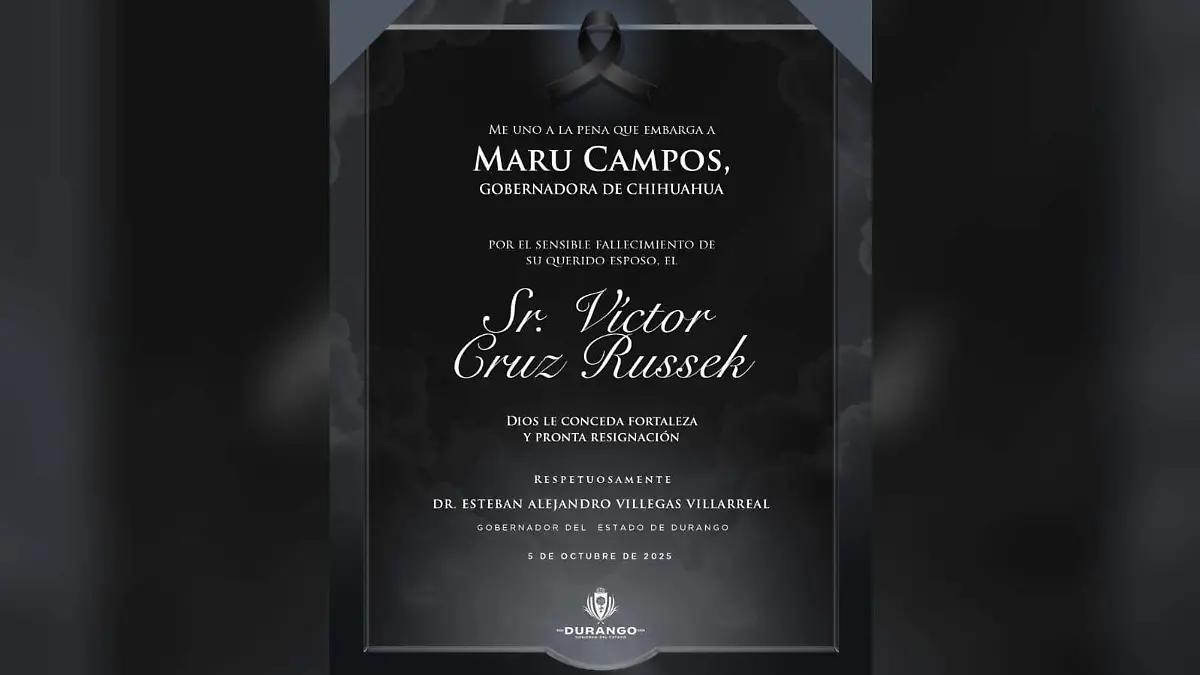Gobernadores de México dan pésame a Maru Campos por fallecimiento de su esposo