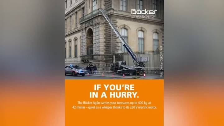 Louvre ladder company makes ad campaign of heist