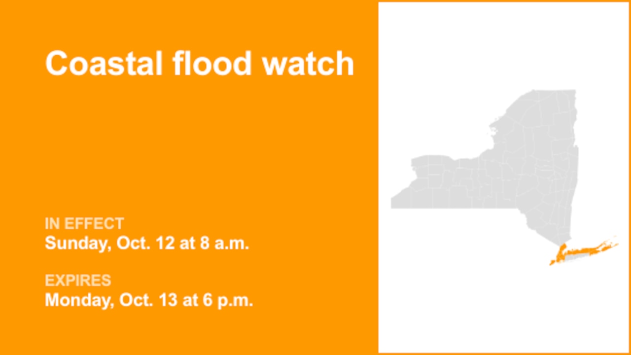 NY weather: Coastal flood watch for part of New York for Sunday and Monday
