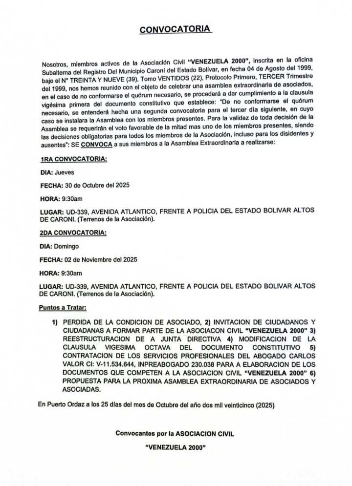CONVOCATORIA