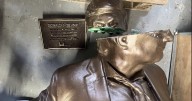 Photos Show How Trump Goons Smashed Up Epstein Statue