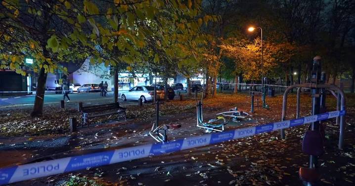 'Blood' spotted on ground at sealed triple stabbing scene