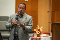 Minnesota AG Keith Ellison discusses federal government challenges during Bemidji visit