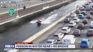 Water rescue on I-90 bridge stalls traffic as man jumps into Lake Washington