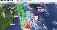 Hurricane Melissa hurrying away from Bermuda. Maps show its forecast path.