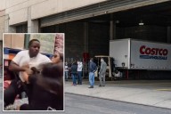 Wild video shows man punch fellow shopper, knocking him to the ground in brawl over shopping cart in NYC Costco