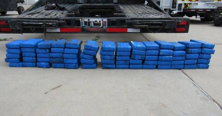 CBP officers at Calexico Port seize nearly 186 pounds of cocaine hidden in car hauler