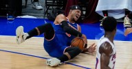 Josh Hart ejected from Knicks' preseason game after slipping to court and throwing ball