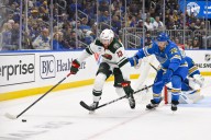 Wild shine in both zones in dominant shutout of Blues - The Rink Live | Coverage of youth, junior, high school and college hockey