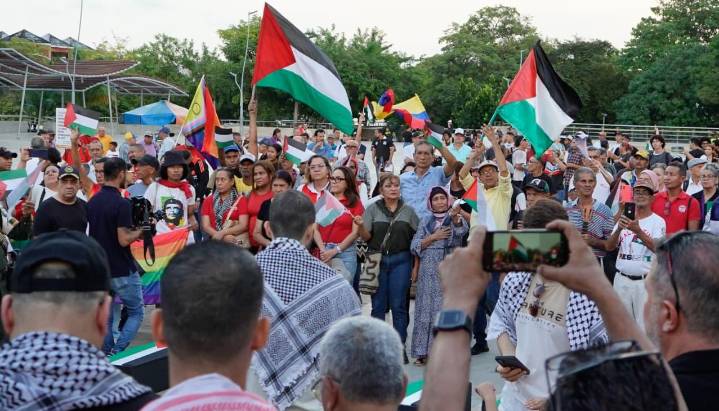 Palestinos en Barranquilla protestaron "para que no se normalice genocido en Gaza"