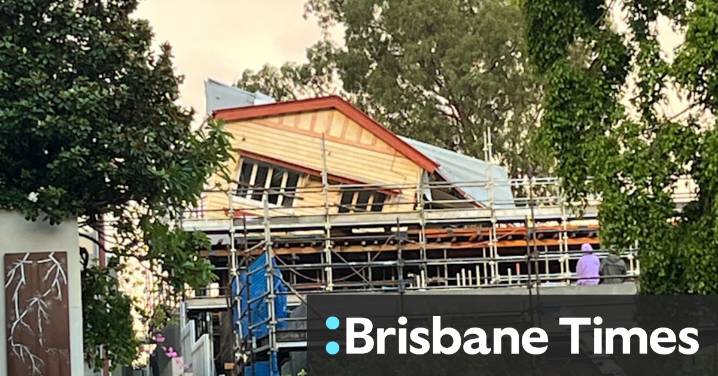 Brisbane storm: Highgate Hill house slips as thunderstorms, hail hit south