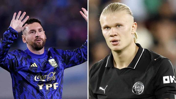 Erling Haaland busca quitarle el récord que ostenta Lionel Messi en la Champions League