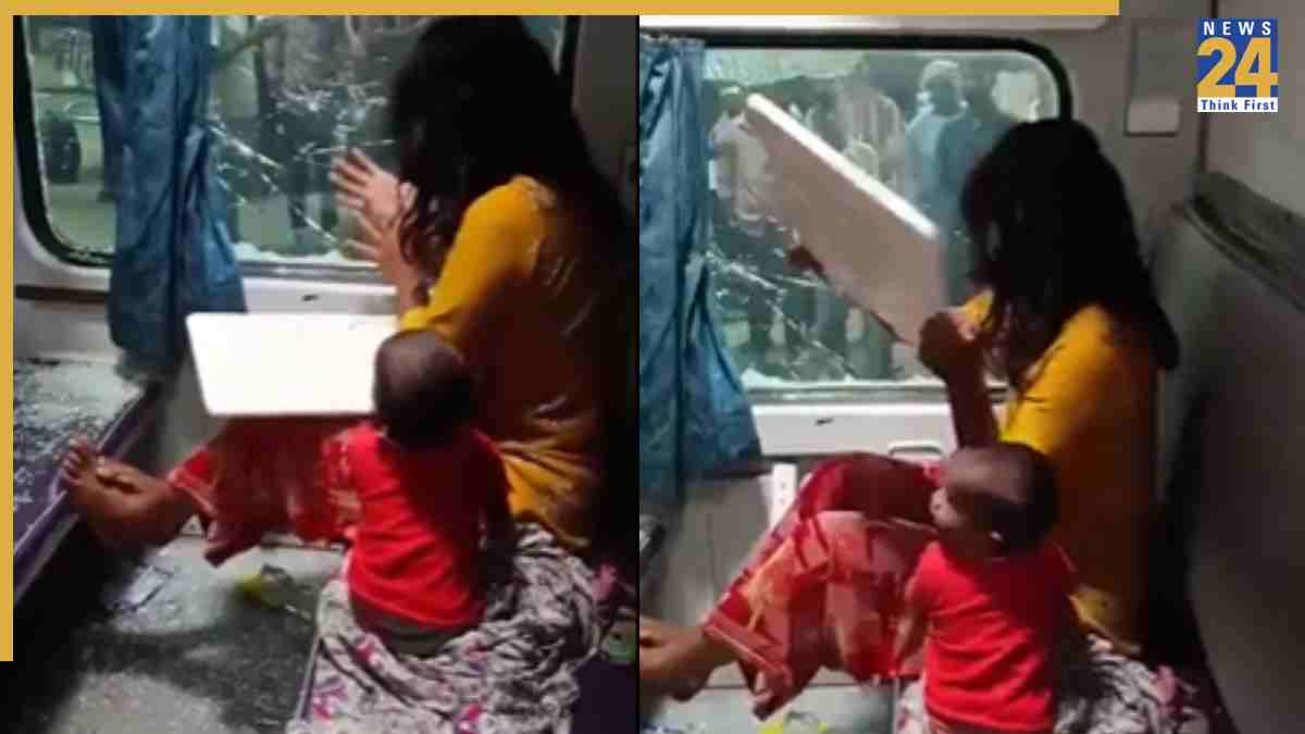Viral Video: Angry Woman Breaks Train Window After Purse Theft, Demands