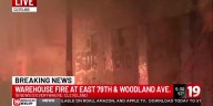 Warehouse fire in Cleveland's Fairfax neighborhood