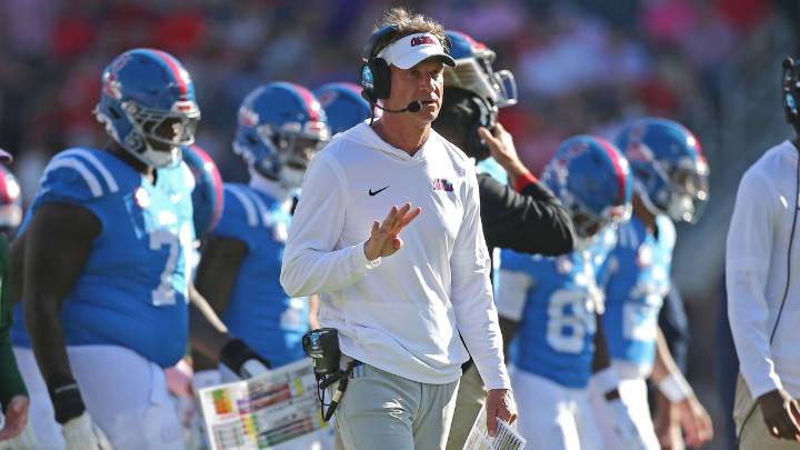 Ole Miss’s HC Lane Kiffin explains a moment with an Oklahoma player caught on camera