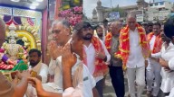 Harish Rao visits Bhagyalakshmi Temple in Hyderabad on Deepawali