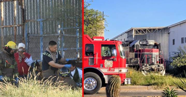 Choque de locomotoras en Parque Industrial de Hermosillo deja tres lesionados
