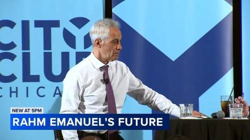 Former Chicago Mayor Rahm Emanuel discusses considering presidential run, criticizes President Donald Trump at City Club
