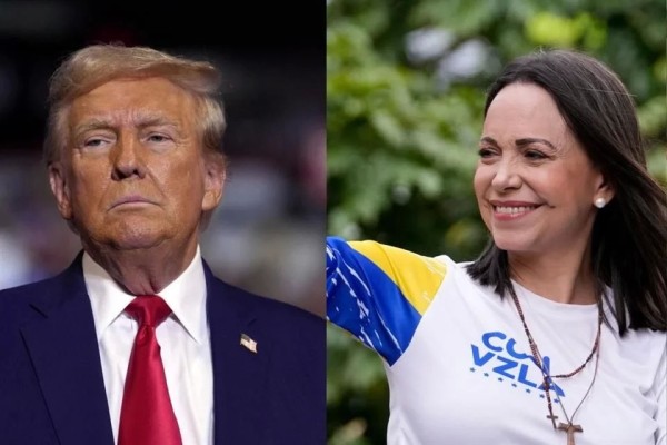 Dice Trump que habló con Machado y que ella le dedicó Nobel