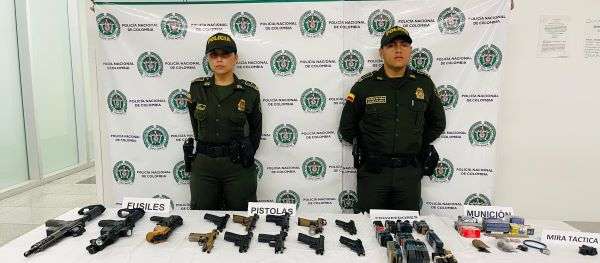 Policía Nacional frustra intento de ingreso de arsenal de guerra al país en el aeropuerto Alfonso Bonilla Aragón