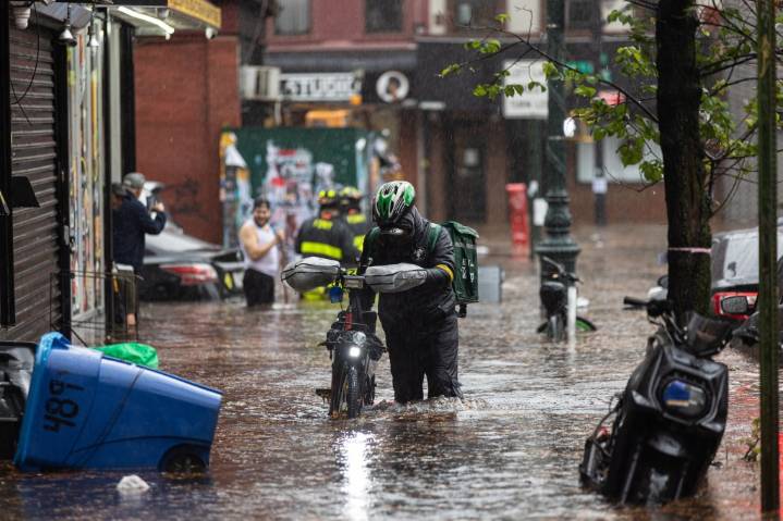 Flooding swamps Brooklyn, stranding commuters as storm whips through NYC and N.J.