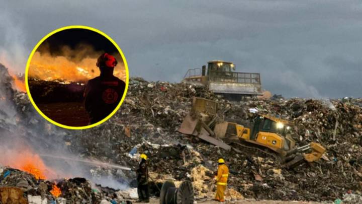 Sofocan incendio en basurero de Simeprode, en Salinas Victoria