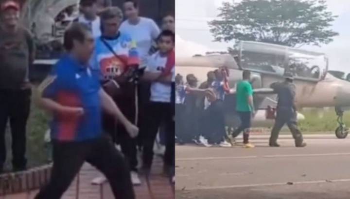Venezuela se viraliza por "artes marciales" de hermano de Hugo Chávez y avión que quedó sin bencina