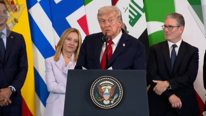 Trump requiere a Sánchez por el gasto en Defensa: "¿Estáis trabajando ya sobre el PIB? Nos acercaremos. Estáis haciendo un trabajo fantástico"