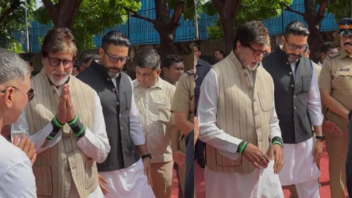 Amitabh Bachchan and Abhishek arrive for the last rites of Piyush Pandey; his sweet gesture wins the Internet