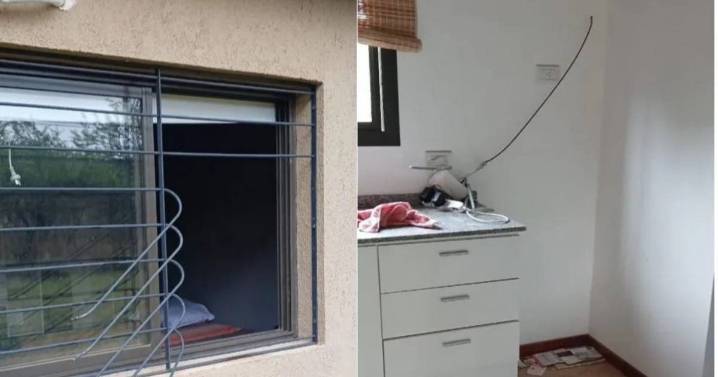Ladrones oportunistas: bajo la lluvia y el viento robaron una heladera y un televisor
