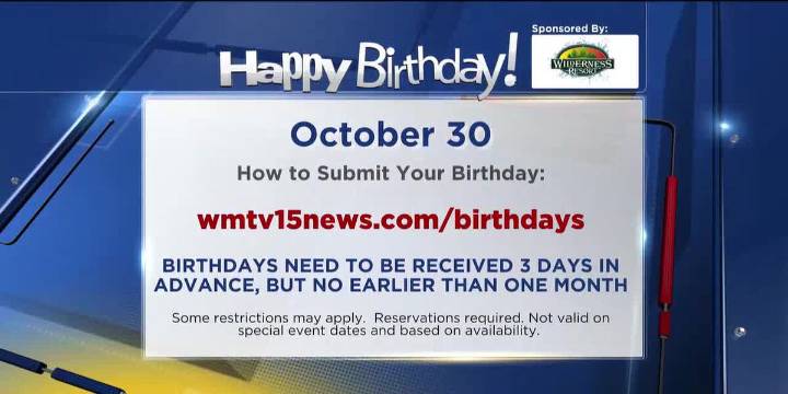 Birthdays for Thursday, October 30